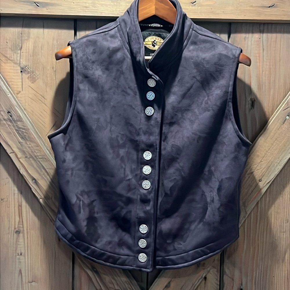 COUNTY CLOTHING CO Women's CHEYENNE COLLECTION Faux Suede Vest Large black